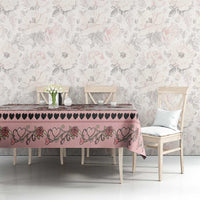 67 Valentine's Day Tablecloth Vintage Rose And Cupid