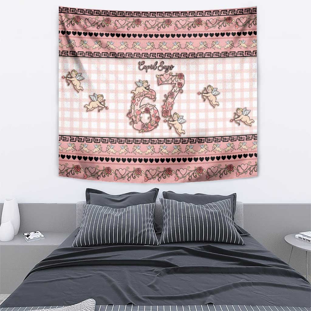 67 Valentine's Day Tapestry Vintage Rose And Cupid