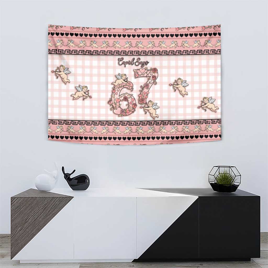 67 Valentine's Day Tapestry Vintage Rose And Cupid