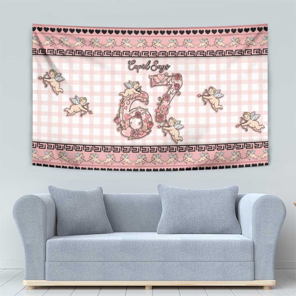 67 Valentine's Day Tapestry Vintage Rose And Cupid