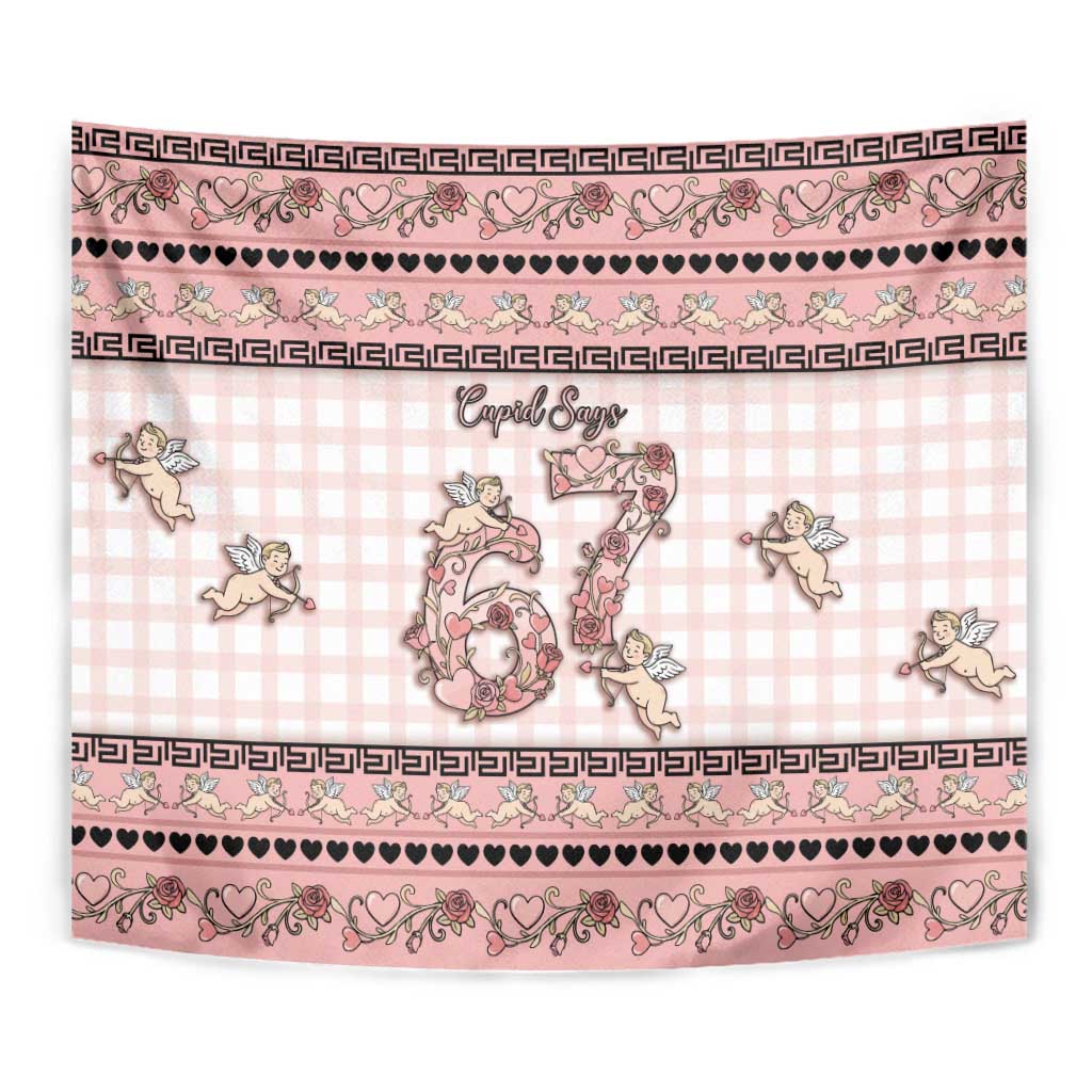 67 Valentine's Day Tapestry Vintage Rose And Cupid