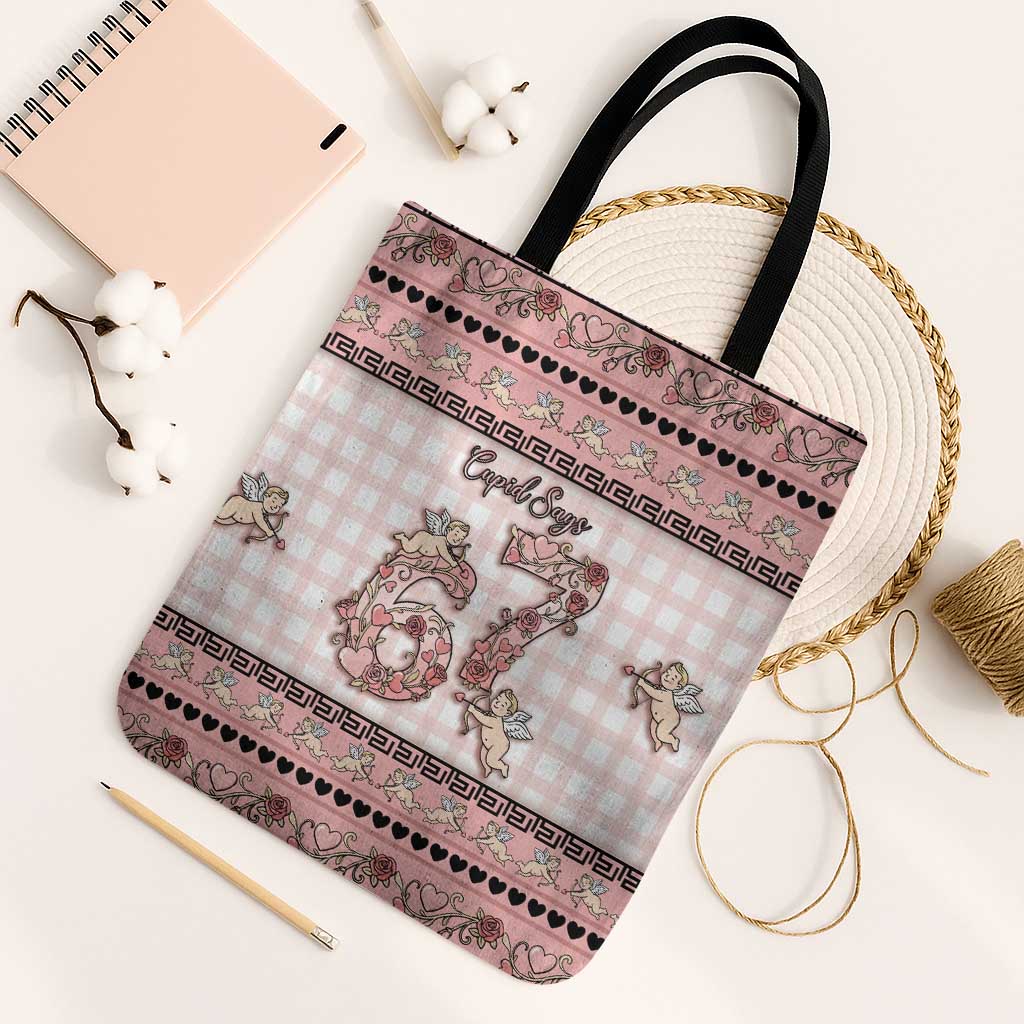 67 Valentine's Day Tote Bag Vintage Rose And Cupid
