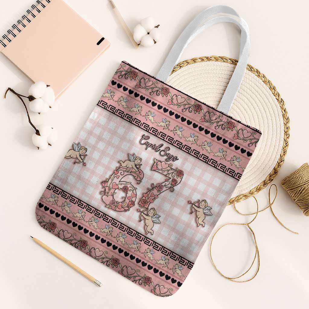 67 Valentine's Day Tote Bag Vintage Rose And Cupid