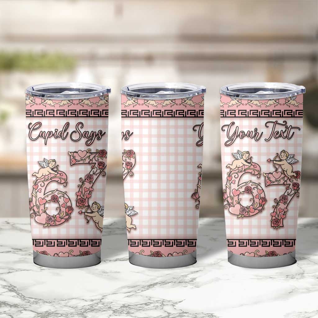 Personalized 67 Valentine's Day Tumbler Cup Vintage Rose And Cupid