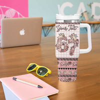 Personalized 67 Valentine's Day Tumbler With Handle Vintage Rose And Cupid