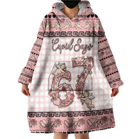 Personalized 67 Valentine's Day Wearable Blanket Hoodie Vintage Rose And Cupid