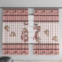 67 Valentine's Day Window Curtain Vintage Rose And Cupid
