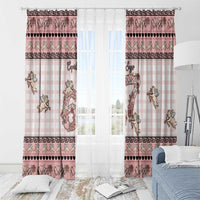 67 Valentine's Day Window Curtain Vintage Rose And Cupid