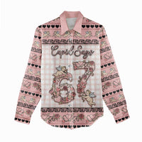 Personalized 67 Valentine's Day Women Casual Shirt Vintage Rose And Cupid