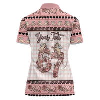 Personalized 67 Valentine's Day Women Polo Shirt Vintage Rose And Cupid