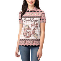 Personalized 67 Valentine's Day Women Polo Shirt Vintage Rose And Cupid
