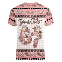 Personalized 67 Valentine's Day Women V-Neck T-Shirt Vintage Rose And Cupid