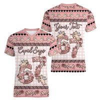 Personalized 67 Valentine's Day Women V-Neck T-Shirt Vintage Rose And Cupid