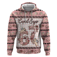 Personalized 67 Valentine's Day Zip Hoodie Vintage Rose And Cupid