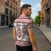 Personalized 67 Valentine's Day Zipper Polo Shirt Vintage Rose And Cupid