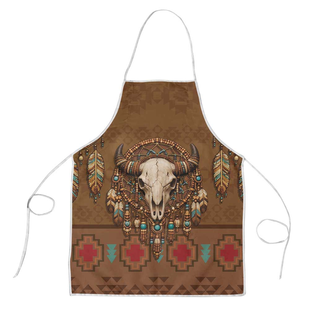 Bison Native American Apron Tribal Feather Dreamcatcher Boho Style