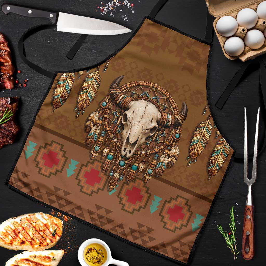 Bison Native American Apron Tribal Feather Dreamcatcher Boho Style