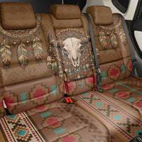 Bison Native American Back Car Seat Cover Tribal Feather Dreamcatcher Boho Style