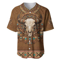 Bison Native American Baseball Jersey Tribal Feather Dreamcatcher Boho Style