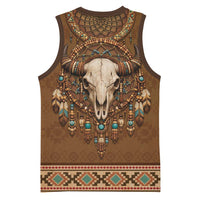 Bison Native American Basketball Jersey Tribal Feather Dreamcatcher Boho Style
