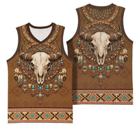 Bison Native American Basketball Jersey Tribal Feather Dreamcatcher Boho Style