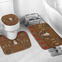 Bison Native American Bathroom Set Tribal Feather Dreamcatcher Boho Style