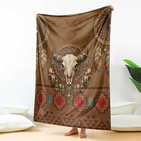 Bison Native American Blanket Tribal Feather Dreamcatcher Boho Style