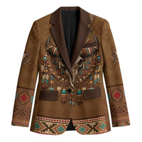 Bison Native American Blazer Tribal Feather Dreamcatcher Boho Style