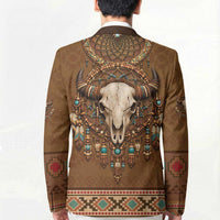 Bison Native American Blazer Tribal Feather Dreamcatcher Boho Style