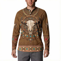 Bison Native American Button Sweatshirt Tribal Feather Dreamcatcher Boho Style