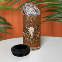 Bison Native American 4 in 1 Can Cooler Tumbler Tribal Feather Dreamcatcher Boho Style