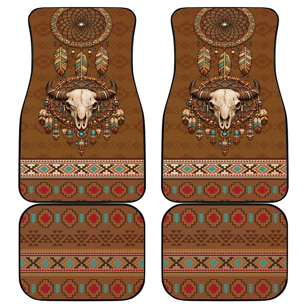 Bison Native American Car Mats Tribal Feather Dreamcatcher Boho Style