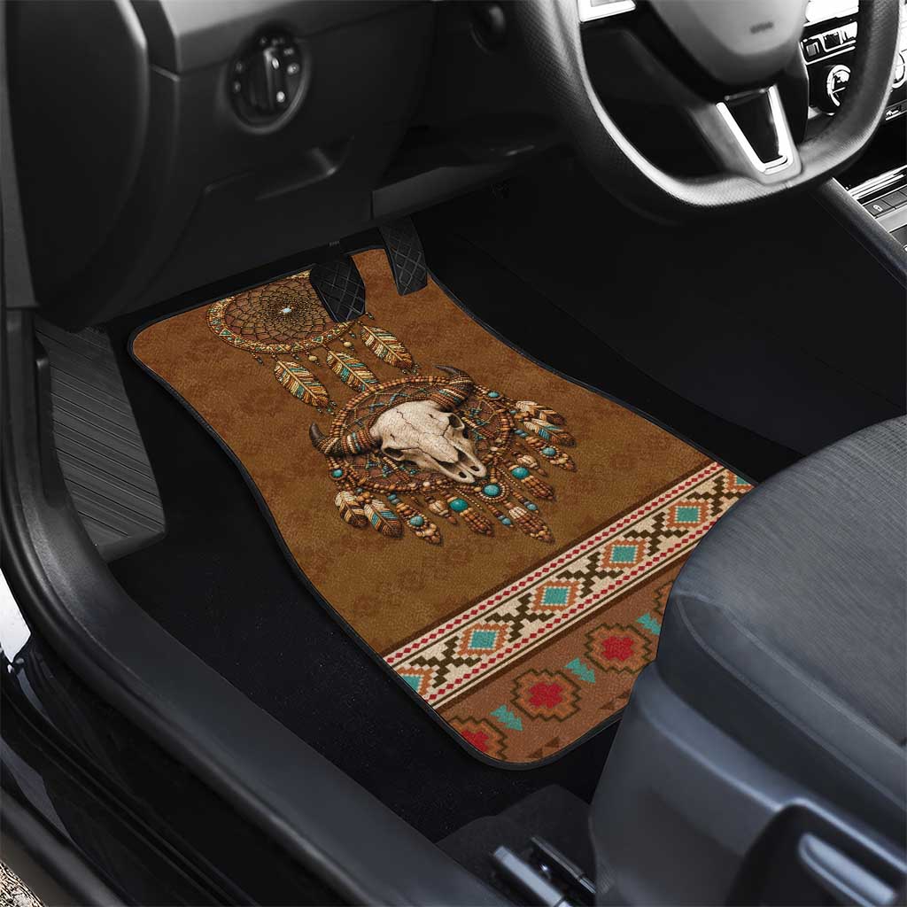 Bison Native American Car Mats Tribal Feather Dreamcatcher Boho Style