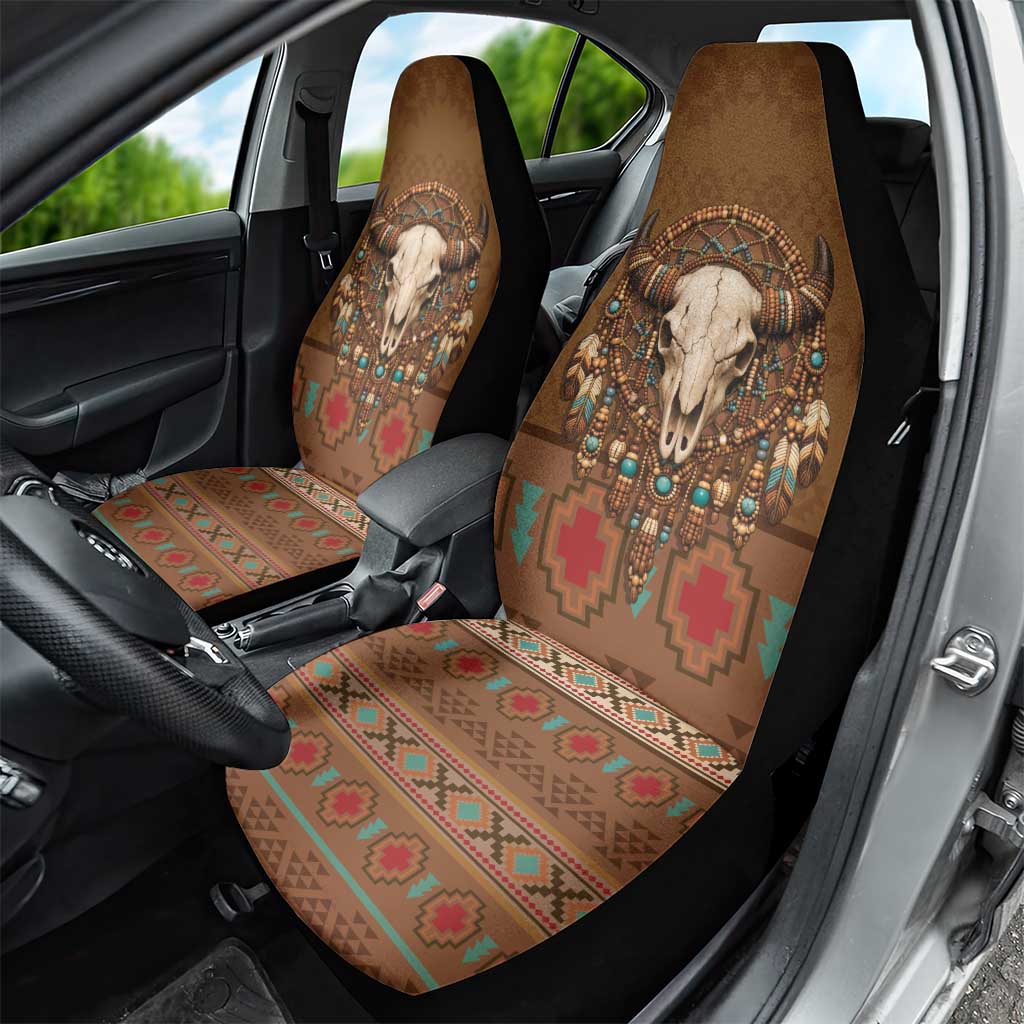 Bison Native American Car Seat Cover Tribal Feather Dreamcatcher Boho Style