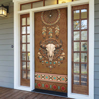 Bison Native American Door Cover Tribal Feather Dreamcatcher Boho Style