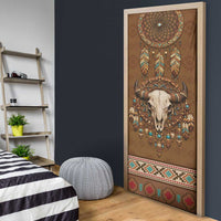 Bison Native American Door Cover Tribal Feather Dreamcatcher Boho Style