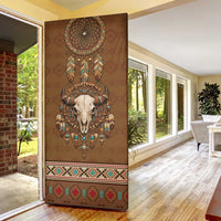 Bison Native American Door Cover Tribal Feather Dreamcatcher Boho Style