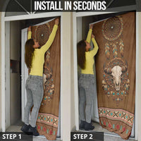 Bison Native American Door Cover Tribal Feather Dreamcatcher Boho Style