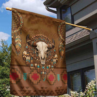 Bison Native American Garden Flag Tribal Feather Dreamcatcher Boho Style