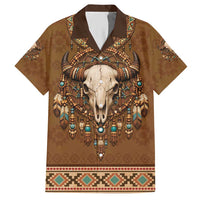 Bison Native American Hawaiian Shirt Tribal Feather Dreamcatcher Boho Style