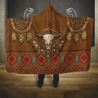 Bison Native American Hooded Blanket Tribal Feather Dreamcatcher Boho Style