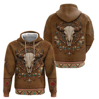 Bison Native American Hoodie Tribal Feather Dreamcatcher Boho Style