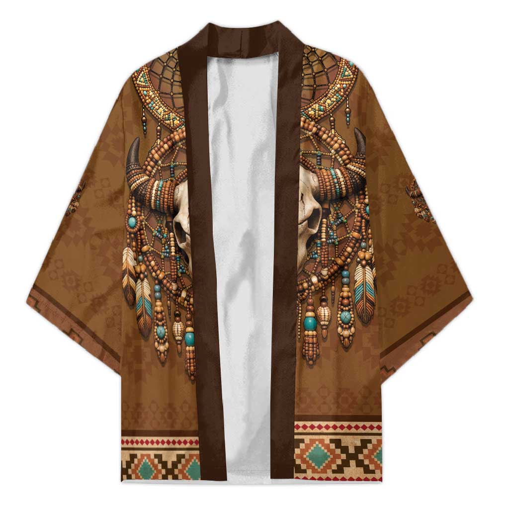 Bison Native American Kimono Tribal Feather Dreamcatcher Boho Style