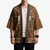 Bison Native American Kimono Tribal Feather Dreamcatcher Boho Style