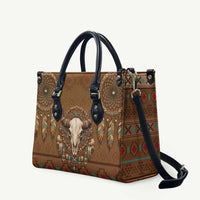 Bison Native American Leather Bag Tribal Feather Dreamcatcher Boho Style