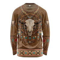 Bison Native American Long Sleeve Shirt Tribal Feather Dreamcatcher Boho Style