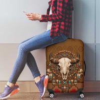 Bison Native American Luggage Cover Tribal Feather Dreamcatcher Boho Style