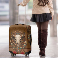 Bison Native American Luggage Cover Tribal Feather Dreamcatcher Boho Style