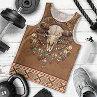 Bison Native American Men Tank Top Tribal Feather Dreamcatcher Boho Style