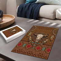 Bison Native American Puzzle Tribal Feather Dreamcatcher Boho Style